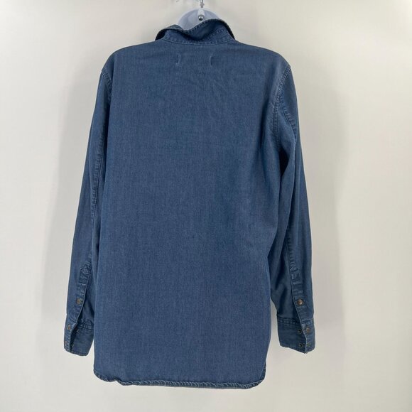 Carve Designs L Tencel Cotton Denim Chambray Shirt Long Sleeve Western Utility - Picture 8 of 11